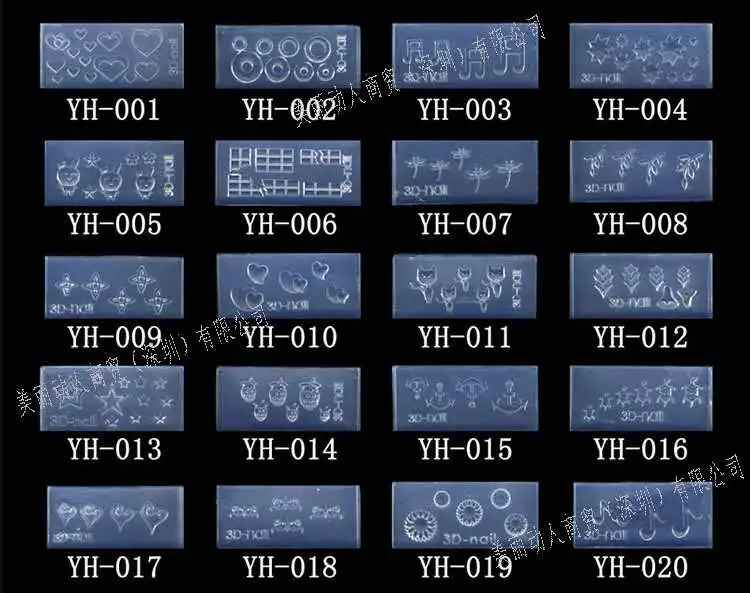 

3D Carving Silicone Mold Nail Stamping Camellia/Shell/Bow Tie/Star Pattern DIY UV Gel Acrylic Crystal Nails Template YH Style