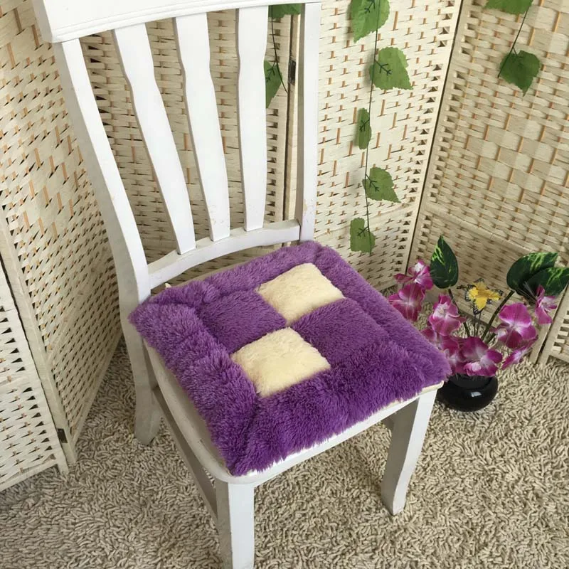 9 Solid Color Washable Dining Chair Cushion Square Seat Cushion Thickening Velvet Home Tatami Seat Cushion Tatami Mat 40x40cm - Цвет: 9