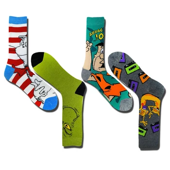 

Personalized anime cartoon socks funny novelty men women cotton sock happy colorful cat dog food fruit cherry crew socks