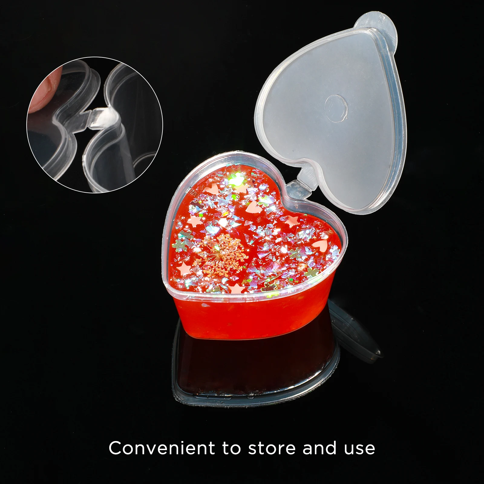 20Pcs Heart Shape Sauce Cup Food Box With Lids Disposable Plastic Storage Container Pigment Paint Box For Kitchen Organizer Home