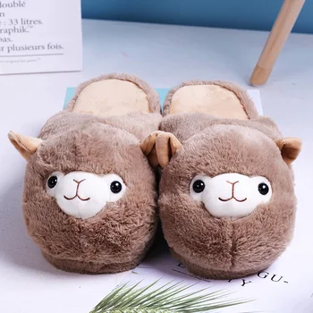  Alpaca Llama Rainbow Plush Slipper 6