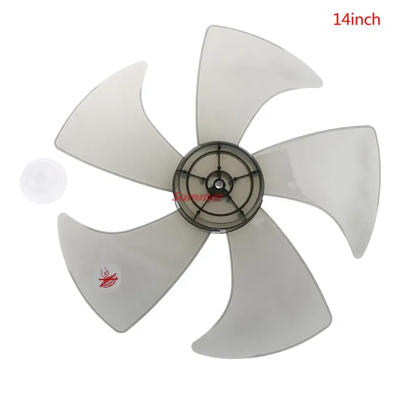 

14 Inch Plastic 5 Leaves Fan Blade with Nut Cover Fan Blades For Pedestal Fan