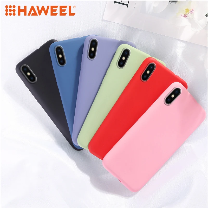 

HAWEEL Soft Back Matte Color Cases for iPhone X/XS Case Shockproof TPU Silicone Back Cover Capa