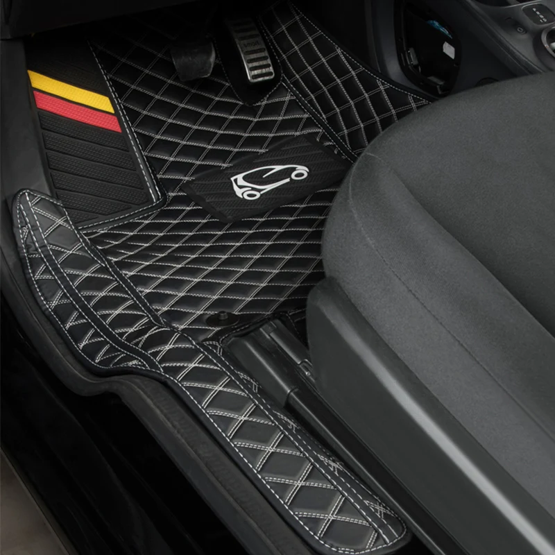 Car Floor Mat Leather Interior Protection Cushion Non-slip Carpet Styling Accessories For Mercedes Smart 453 fortwo forfour | Автомобили и