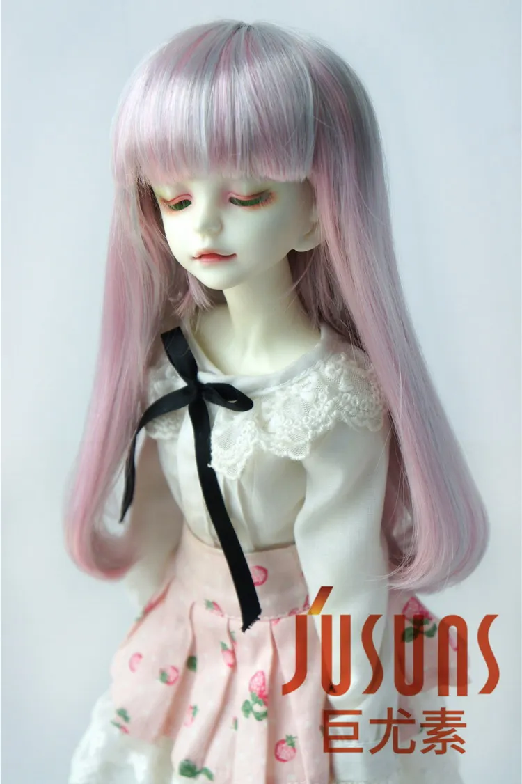 7-8inchSM1002SM116 JD319B 1/3 1/4 синтетический мохер BJD кукольные парики Размер 7-8 дюймов 8-9 дюймов длинные кукольные парики с полной челкой аксессуары для куклы - Цвет: 7-8inchSM1002SM116