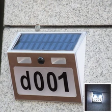 Huisnummer Numer domu na zewnątrz LED Solar światło na czujnik ruchu numer drzwi płyta dom adres numery i litery wodoodporna płyta drzwiowa