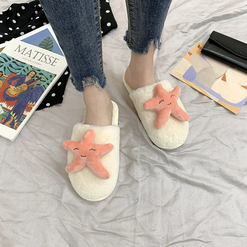 

Cotton Slippers Women's 2019 Autumn And Winter New Style Closed-toe Cute Home Anti-slip Thick Bottomed Indoor Anti-slip Large Si