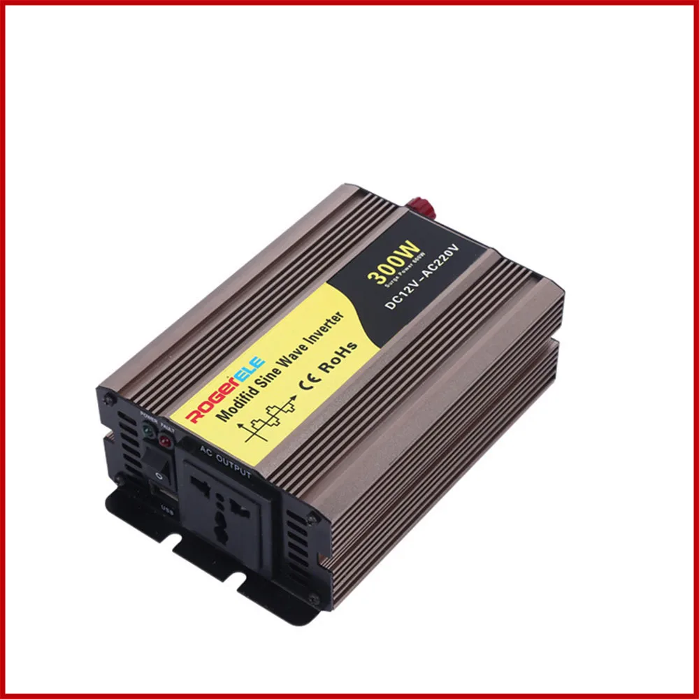 Портативный инвертор питания для автомобиля Dc12v к Ac220v 50 Гц 300 Вт USB