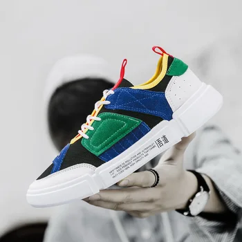 

Fashion Sneaker for Man 2019 Light Weight Tide Patchwork Cushioning Non-Silp Durable Shoes Lace-up Breathable WuDao Sports Shoes