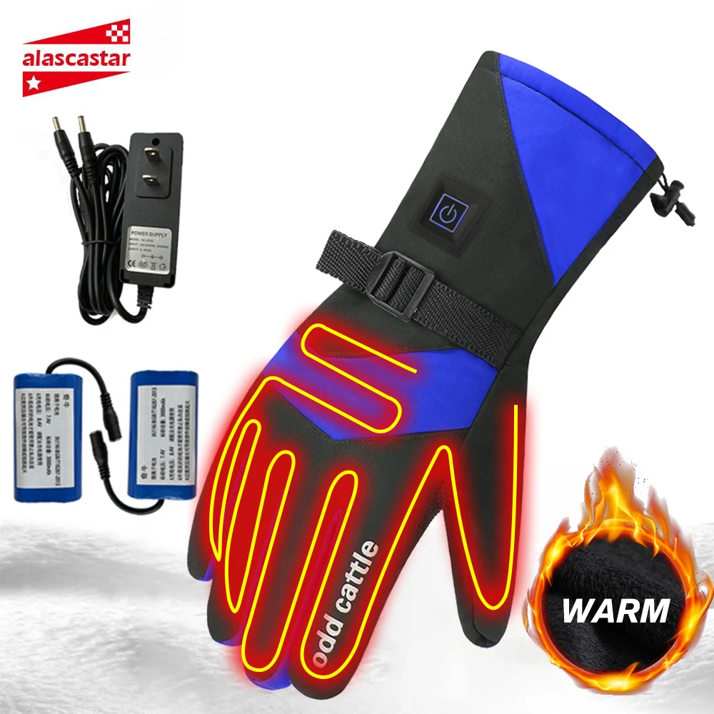 Новинка, мотоциклетные перчатки, водонепроницаемые, с подогревом, Guantes, Moto, сенсорный экран, на батарейках, для езды на мотоцикле, для гонок, зимние перчатки