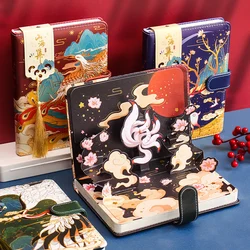 Signet rétro de Style chinois, Page intérieure colorée, estampage à chaud, en PU, boucle magnétique, Journal planificateur, papeterie scolaire et de bureau 