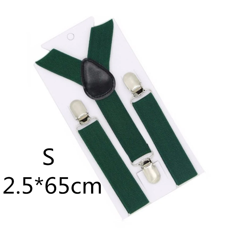 Blackish green-65cm Подтяжки для родителей и детей черного, зеленого, желтого цвета, для мужчин, женщин, мальчиков и девочек, эластичные регулируемые Детские подтяжки, аксессуары унисекс - Цвет: Blackish green-65cm