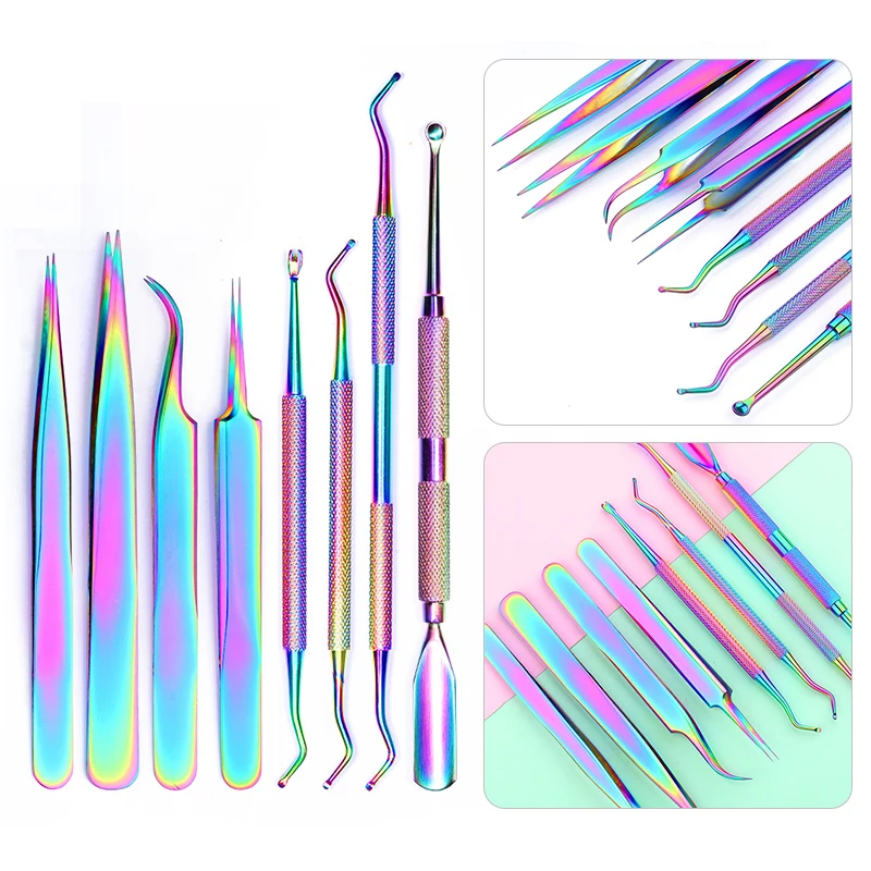 Limited Chance of  8 Style Nail Cuticle Clipper Stainless Steel Dead Skin Remover Colorful Pusher UV Gel Polish Cleane