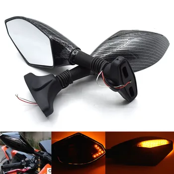 

Universal Motorcycle Rearview Side Mirrors LED Turn Signal For Yamaha YZF R1 2000-2008 YZF 600 1995-2009 YZF R6 1999-2008