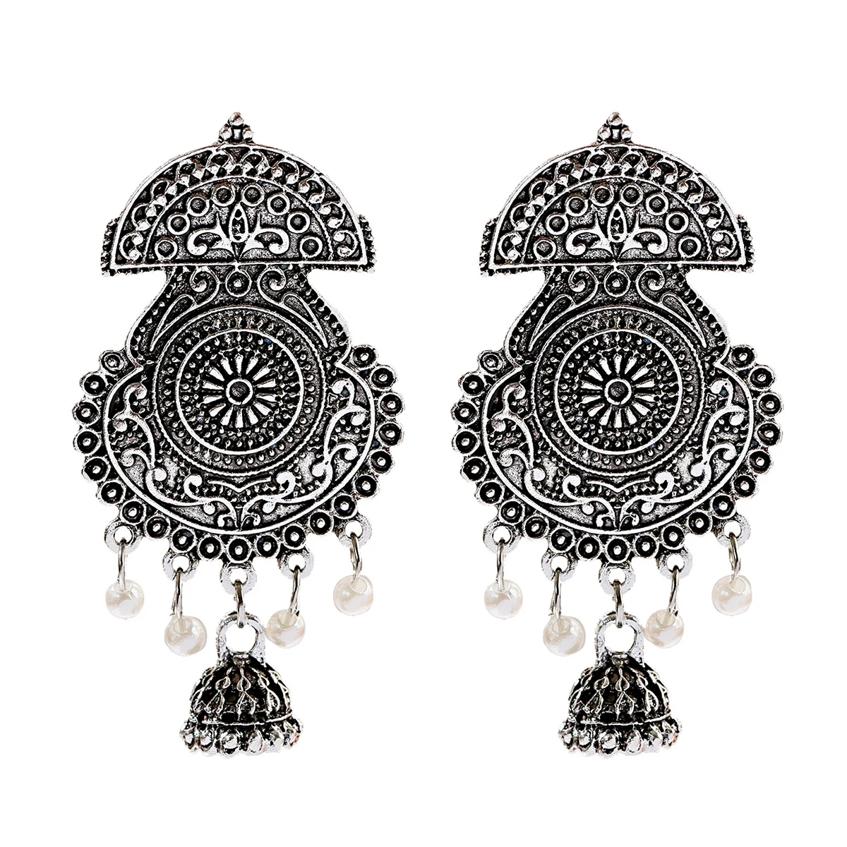 Женские богемные серьги Jhumka с кисточками и бусинами из цыганских индийских бусин