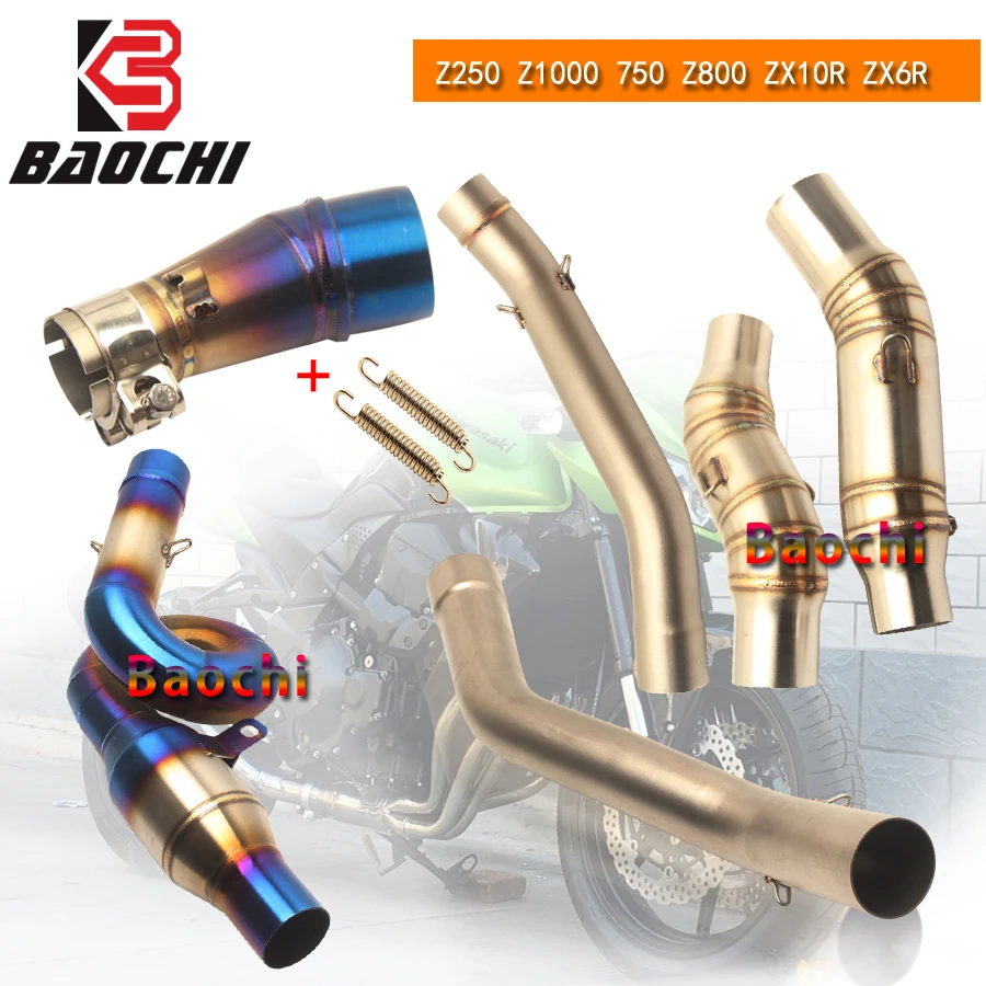 

Refit Motorcycle Exhaust Middle Tube Connect Link Pipe Slip on Escape Muffler for Kawasaki Z250 Z300 Z750 Z800 Z1000 ZX6R ZX10R