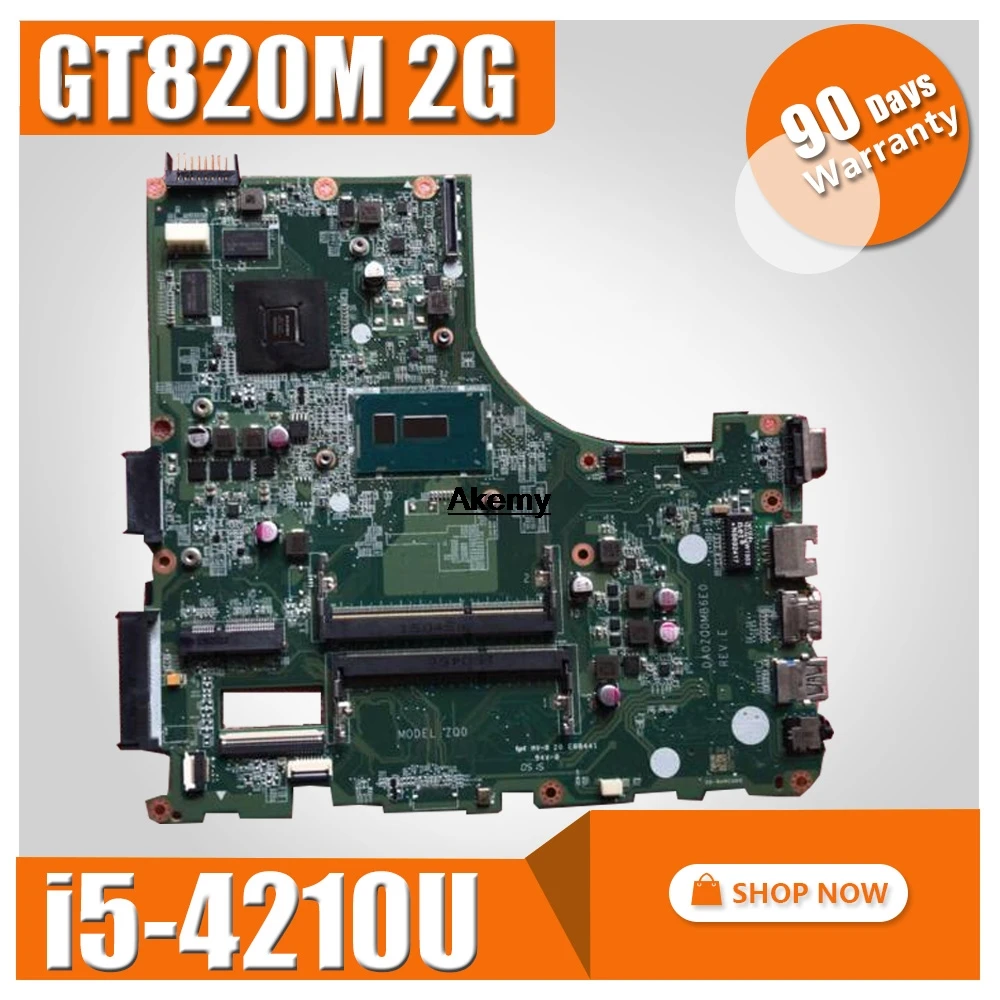 Для ACER E5-471 E5-471G V3-472 V3-472P Материнская плата ноутбука DA0ZQ0MB6E0 с i5-4210U GT820M 2G тесты работы