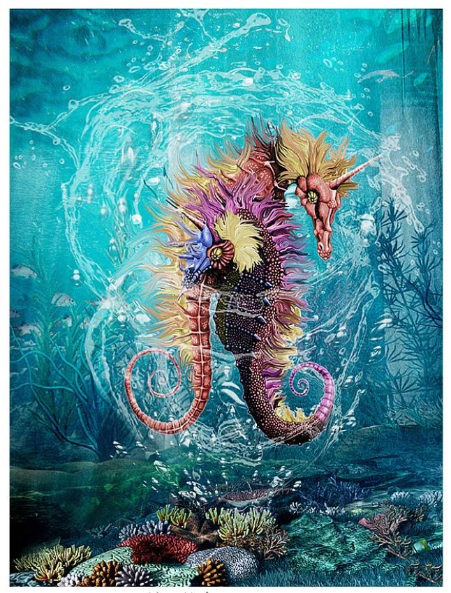 海馬ダイヤモンドモザイク絵画タツノオトシゴラインストーン刺繍動物ダイヤモンドアート描画画像パズルの装飾 ダイヤモンド ペイント Aliexpress