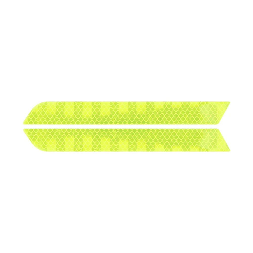 fluorescent yellow 2 шт., автомобильные универсальные светоотражающие наклейки для багажника автомобиля, заднего бампера, для предотвращения столкновений, для ночной безопасности Предупреждение предупреждающий знак, светящаяся наклейка - Цвет: fluorescent yellow