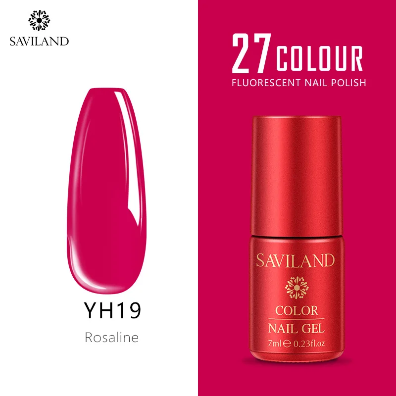 YH19 SAVILAND неоновый флуоресцентный лак для ногтей УФ-светодиодный лак для замачивания Полупостоянный Гель-лак 7 мл счастливый Гибридный лак для нейл-арта - Цвет: YH19