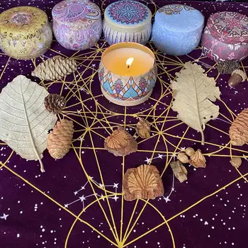 

60x60cm Crystal Grid Altar Tarot Tablecloth Tarot Cloth Divination Tablecloth Nonwovens Beautiful Pattern Cloth