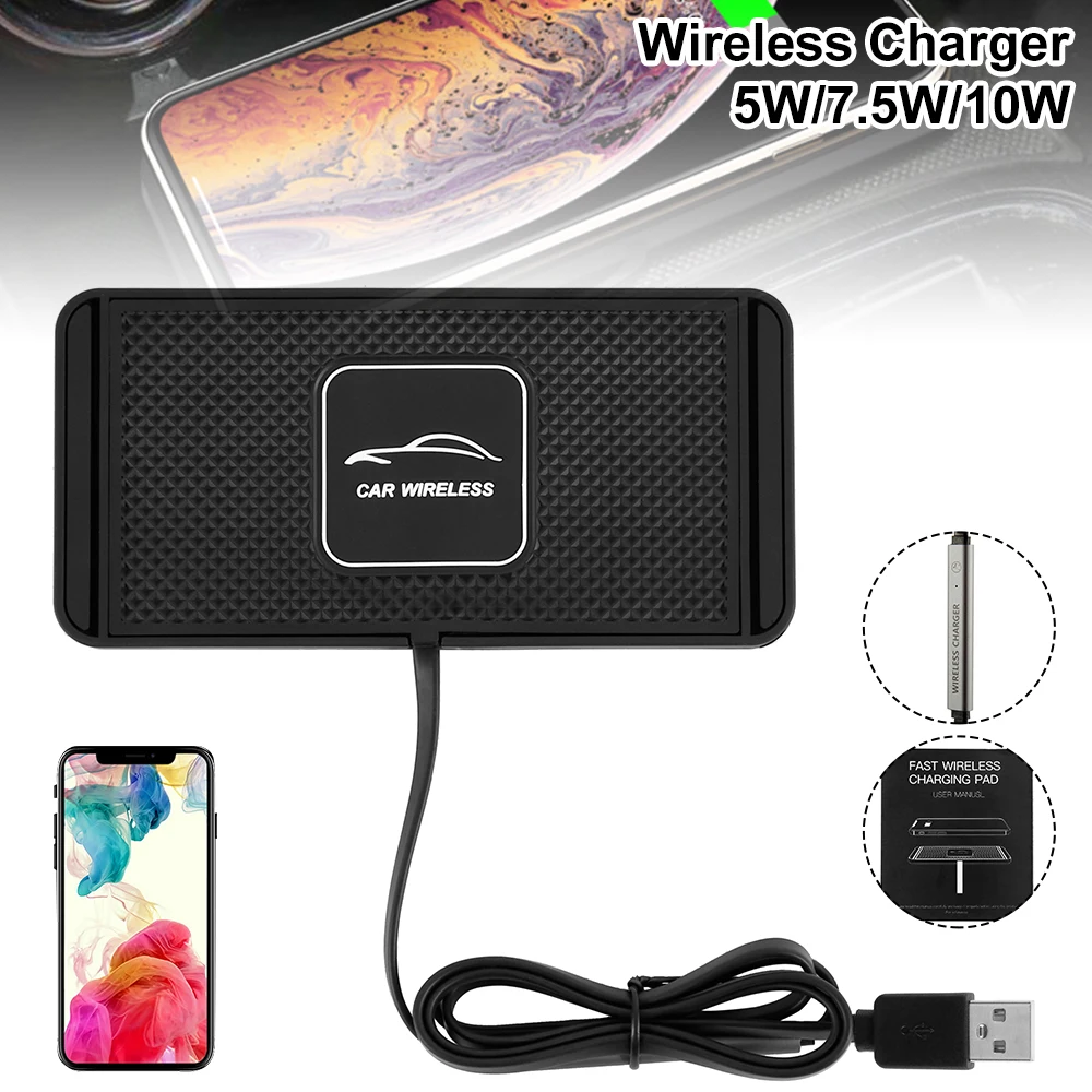 Qi Car Wireless Charger 10W Silicone Stand for Samsung S20 S10 Wireless Fast Charging for iPhone 11 Pro Xs Max 8