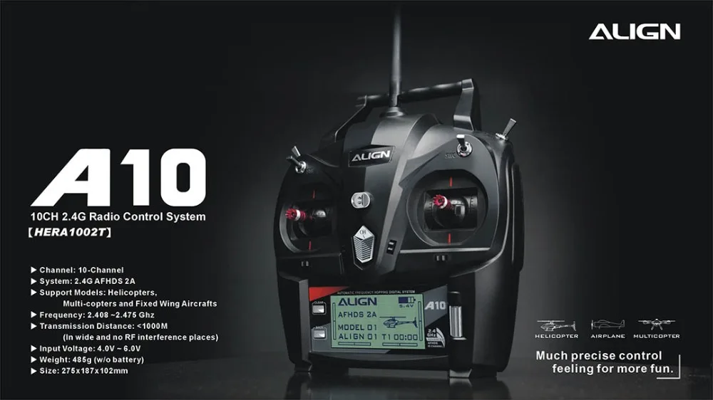 Align 10CH 6CH система радиоуправления A10 передатчик Набор для T-rex 450 470