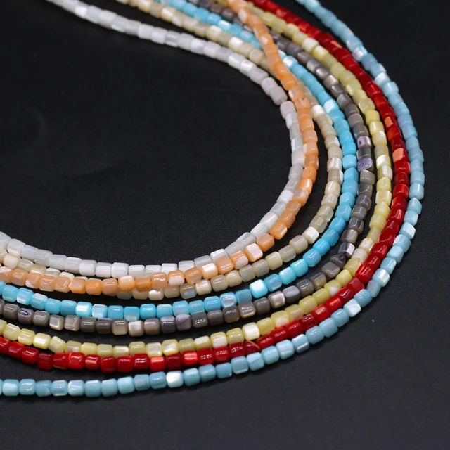 Natural Stone Sea Shell Multi-color Loosely Spaced Beads: Perfect for DIY Jewelry Making