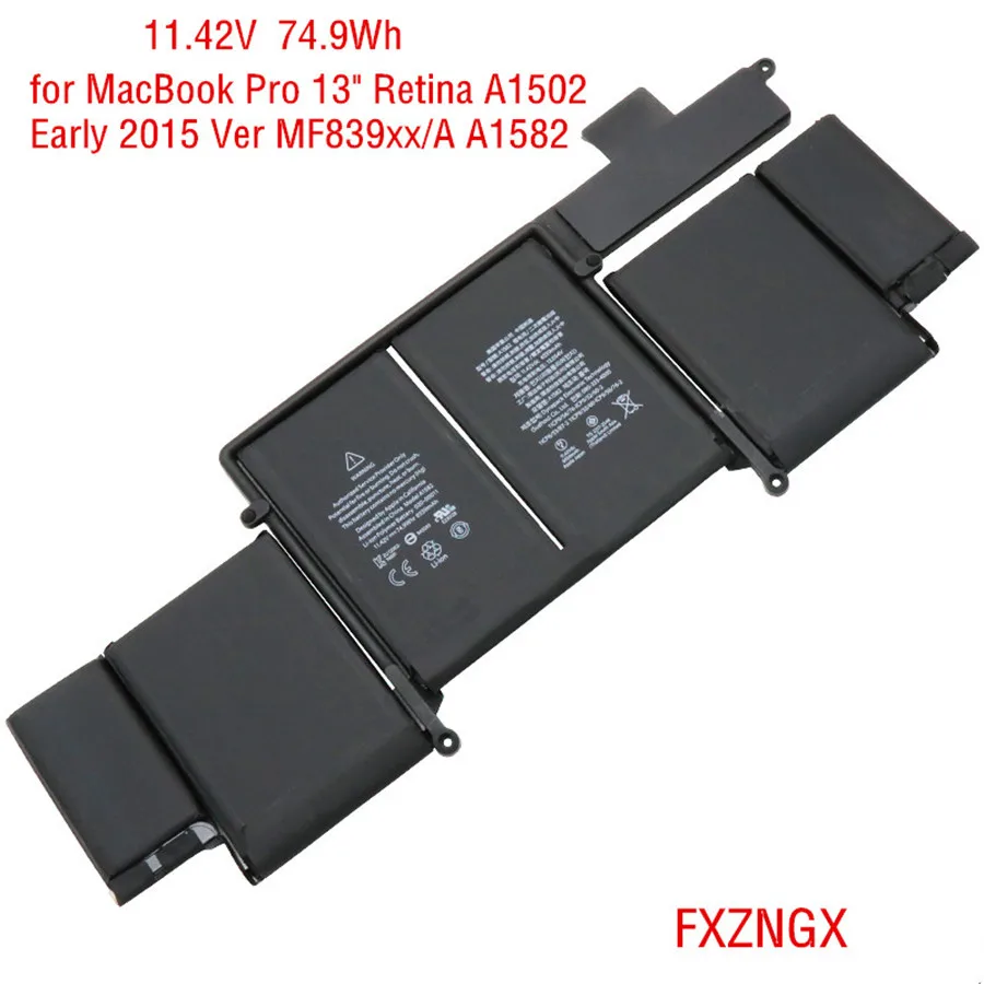 11,42 V 74.9Wh подлинный A1582 аккумулятор для Apple MacBook Pro 1" retina A1502 ранний Ver MF839xx/A