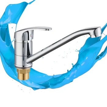 

Rotatable Water Tap Kitchen Bath Mixer Tap Washbasin Mixer Tap Kitchen Sink Faucet Spout Spray Mixer with 2pcs Wire Pipe