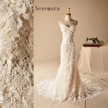 

Vintage lace Sweetheart Sleeveless Mermaid Zipper Back vestido de noiva longo Bridal Gown 2018 Mother of the Bride Dresses