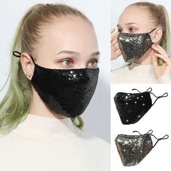 

Fashionable Outdoor Mouth Mask Washable Reuse Face Mask Sequins Mask mouth For Cycling Camp mascarillas Masque маска#Z20