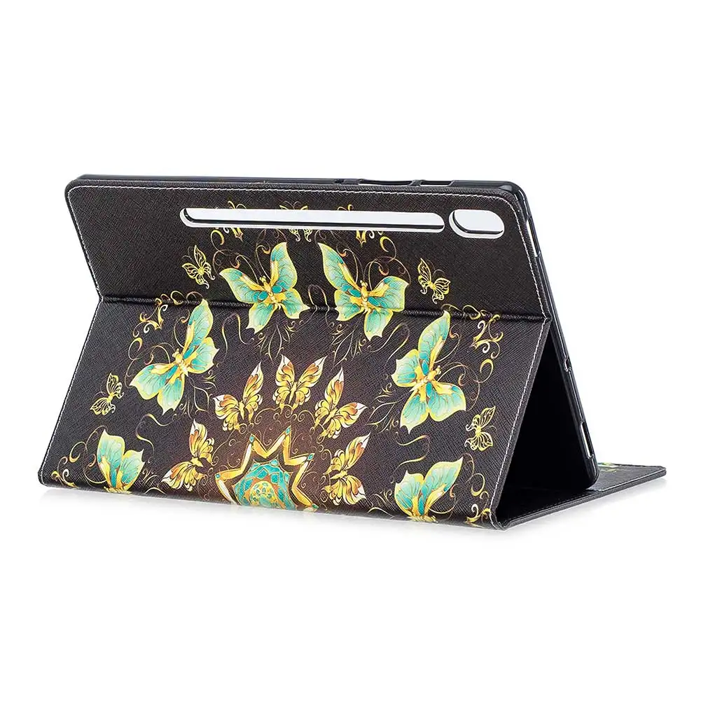 Чехол-книжка из искусственной кожи с принтом для Samsung Galaxy Tab S6 10,5 дюймов SM-T860 SM-T865 чехол с функцией автоматического сна смарт-чехол