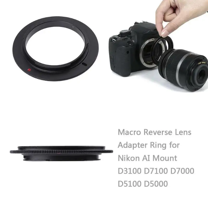Макро Обратный Объектив переходное кольцо для Nikon с ai-креплением D3100 D7100 D7000 D5100
