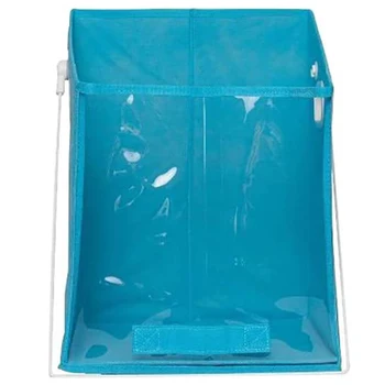 

Closet Caddy Mounted Organizer Foldable Clothes Blanket Quilt Sweater Storage Box with Clear Window Rotatable Pull