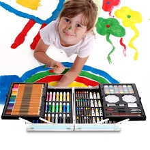 145 шт художественных комплектов, художественные изделия с 2 слоями корпус из алюминиевого сплава, Детская кисть для рисования