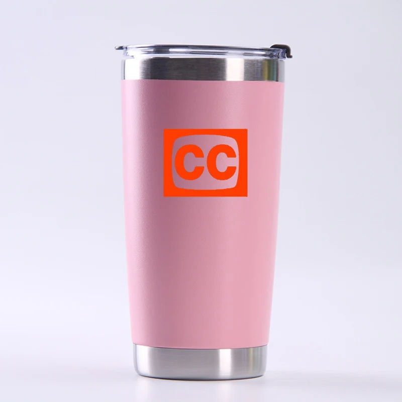 Кружка из нержавеющей стали с двойными стенками, бутылка для воды, автомобильная чашка с принтом логотипа - Цвет: 20oz I