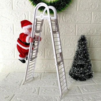 

Lovely Music Christmas Santa Claus Electric Climb Ladder Hanging Decoration Christmas Tree Ornaments Kids Gifts Xmas Decoration