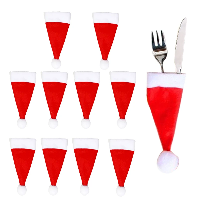 10PCS CUTLERY SET WEIGAO Mini Christmas Tree Sisal Silk Cedar Decoration Small Christmas Tree Xmas Home Decoration New Year Home Display Decor - Цвет: 10PCS CUTLERY SET