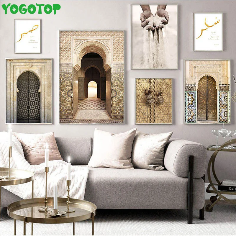 Islamic Architecture Morocco Door Vintage Diy Diamond Painting Modern Religion Muslim Art Diamond Embroidery Wall Decor YY5002