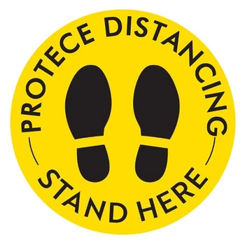 

10Pcs Spacing Lines and Checkout Areas Floor Sign Keep Distance Sticker