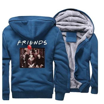 

2020 New Keep Warm Winter Hoodies Clown Friends Funny Print Sweatshirts Jacket Mens Hooded Streetwear Jackets Fashion Streetwear