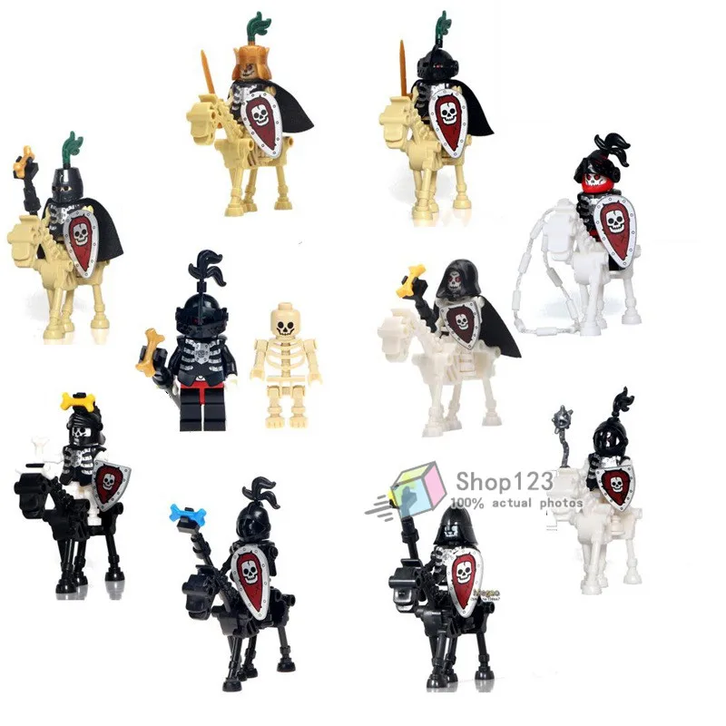 

Single The Lord of the Rings Medieval Castle Skeleton Knights Gladiatus Skeleton Horses Building Blocks Children Toy