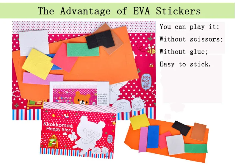 20 Non-repetitive Educational Sticker Toys Size Large EVA Handmade DIY 3D Stereo Label