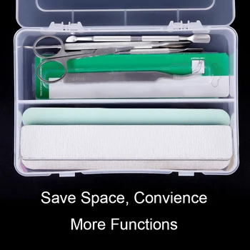 

Nail Art Rectangle Translucent Plastic Storage Box Nail Dotting Drawing Brush Pen Polishing Sponge Buffer Container Case B051