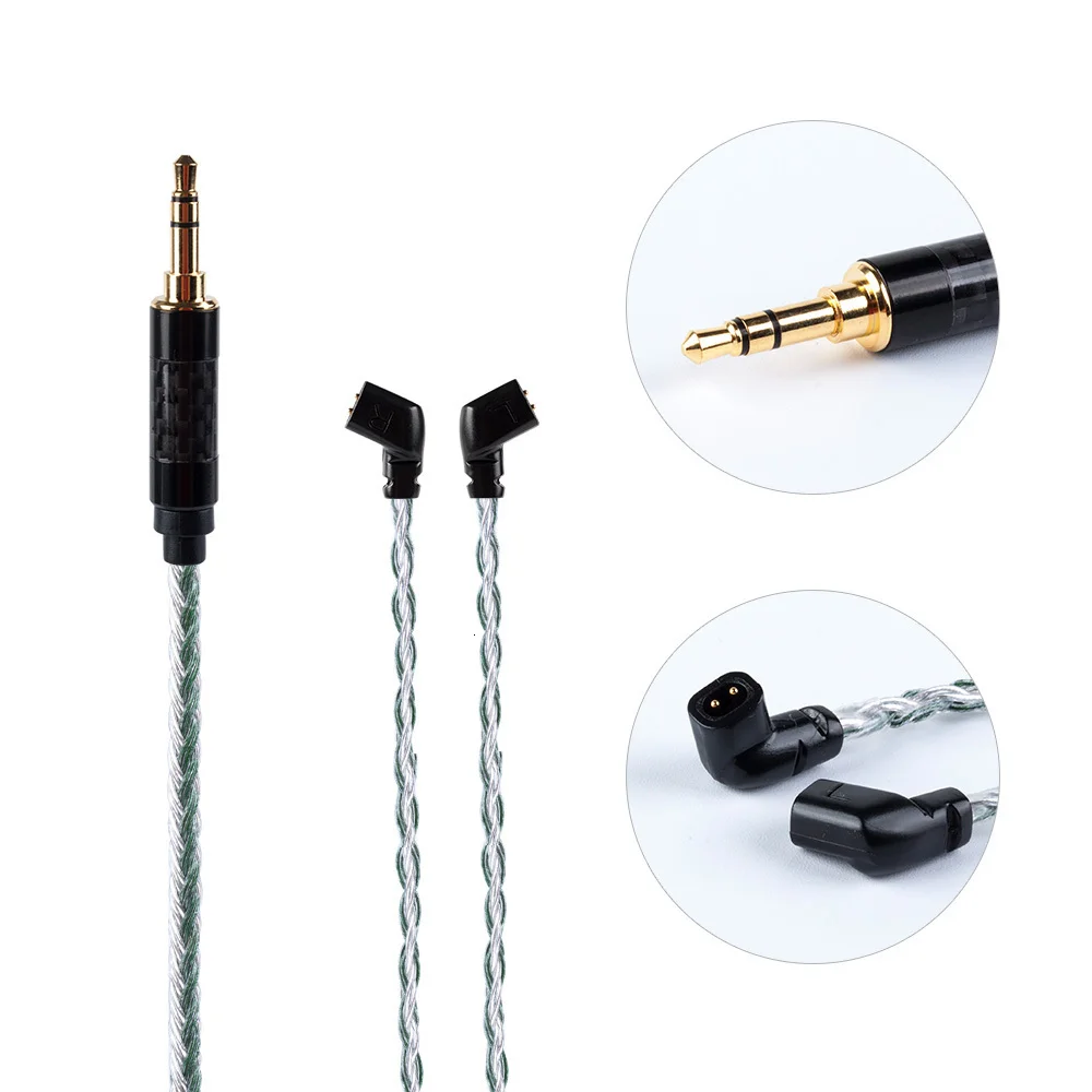 HiFiHear 16 Core посеребренный балансный кабель 2,5/3,5/4,4 мм с MMCX/2pin/QDC разъем для ZS10 Pro AS10 AS16 ZSN C12 BL-03
