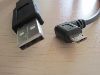 

20PCS/Lot Brand NEW Left Angle Micro B USB male to type A Male data cable cord 25cm