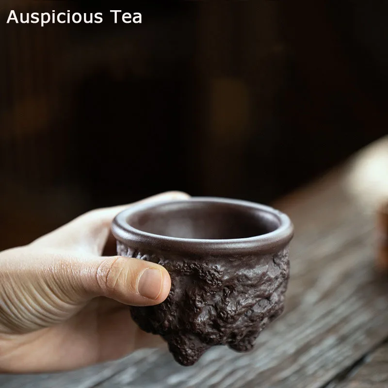 

90ml Yixing Purple Clay Three-legged Tasting cup Handmade Household Master Cup kungfu teaset Tea Ceremony Accessories Drinkware