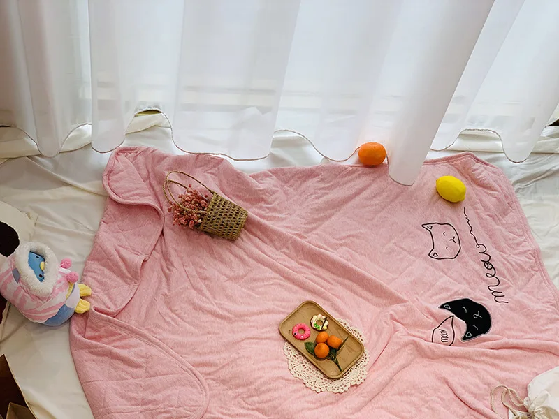 Adorável dos Desenhos Animados do Bebê Tricô de Alta Qualidade do Jardim Crianças Sukura Flor Cobertor Infância Swaddle Algodão Impressão Reativa Nap 9 Cobertores e mantas