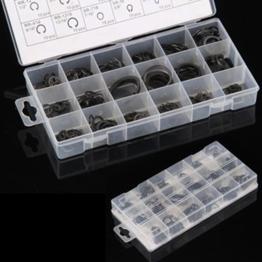 

O Ring Washer Seals 225pcs Metal Circlip Internal and External Snap Retaining Ring Circlip Assortment Set 18 Sizes